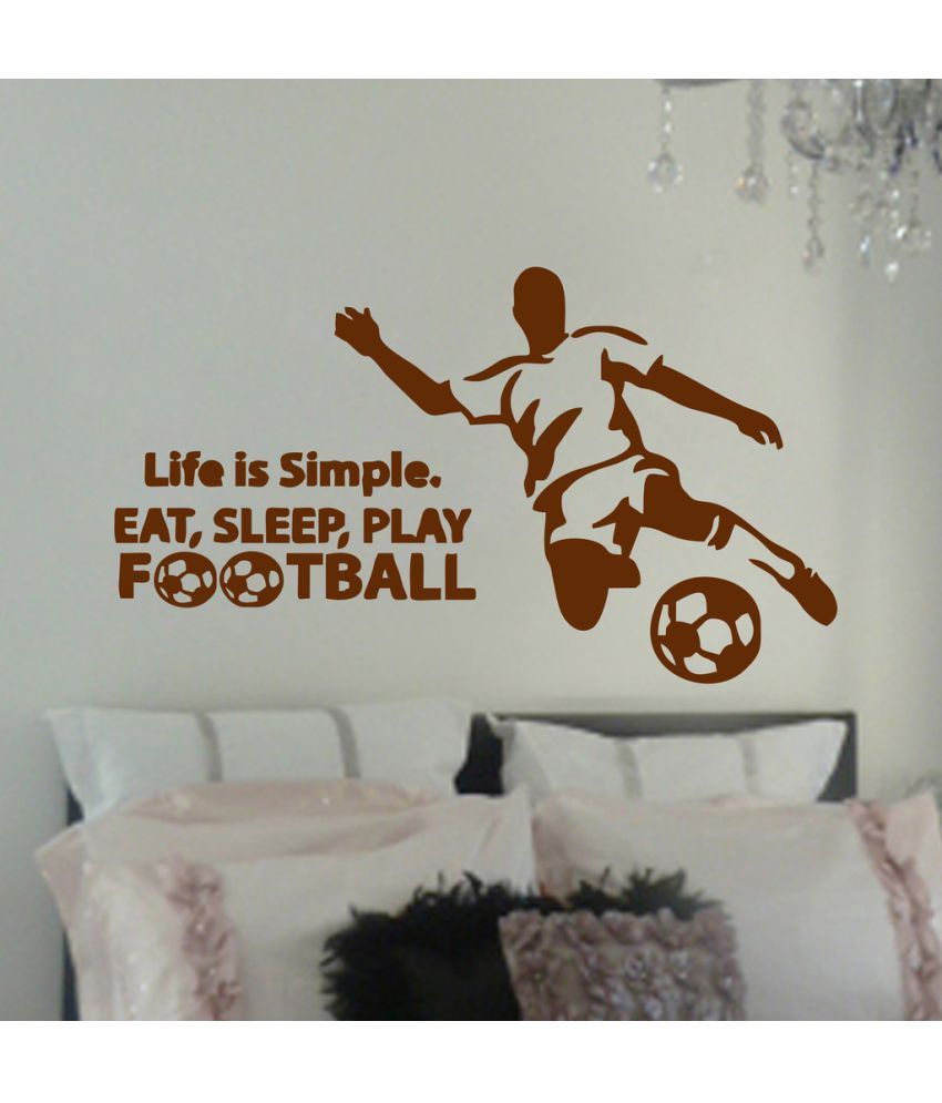     			Decor Villa Eat Sleep Play Football PVC Wall Stickers