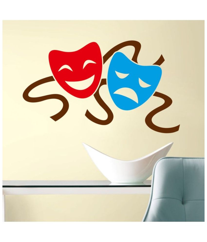     			Decor Villa Happy & Sad Face PVC Wall Stickers