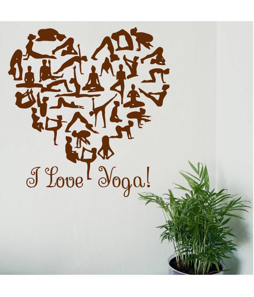    			Decor Villa I Love Yoga Wall PVC Wall Stickers