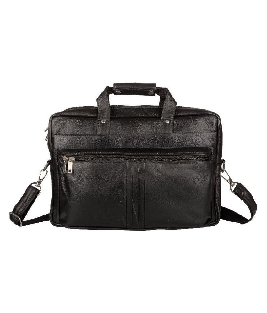 Amigo Black Leather Office Bag - Buy Amigo Black Leather Office Bag ...