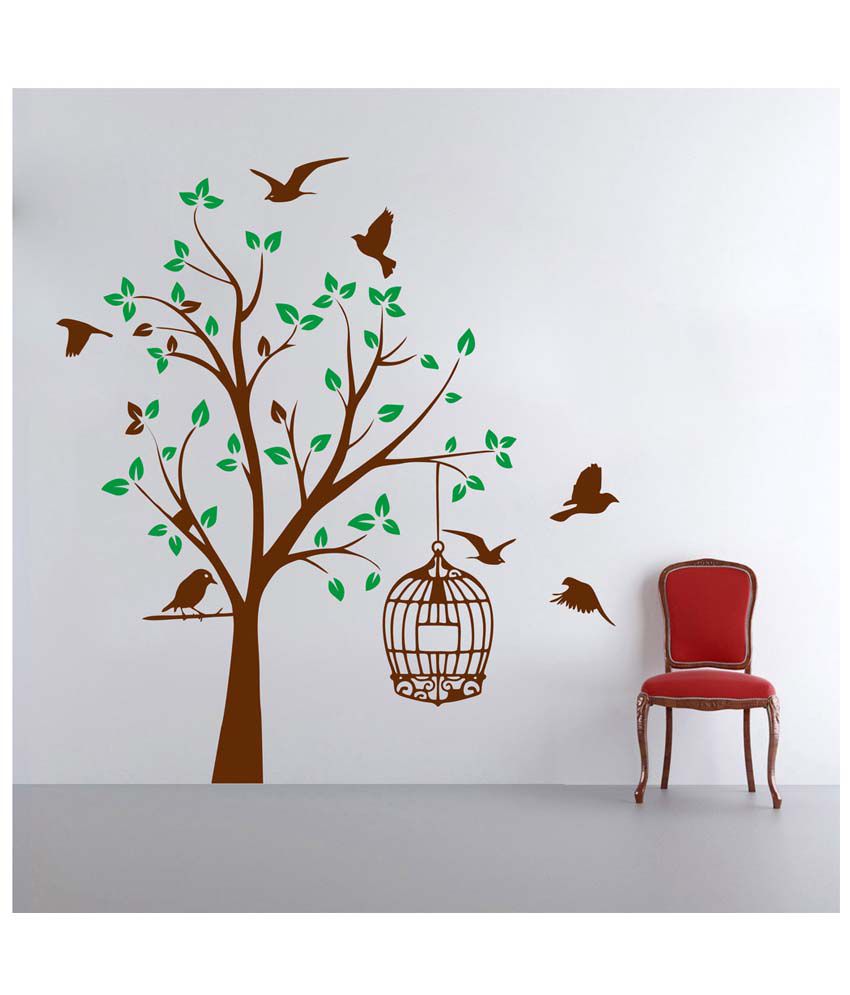     			Decor Villa Bird And Tree PVC Wall Stickers