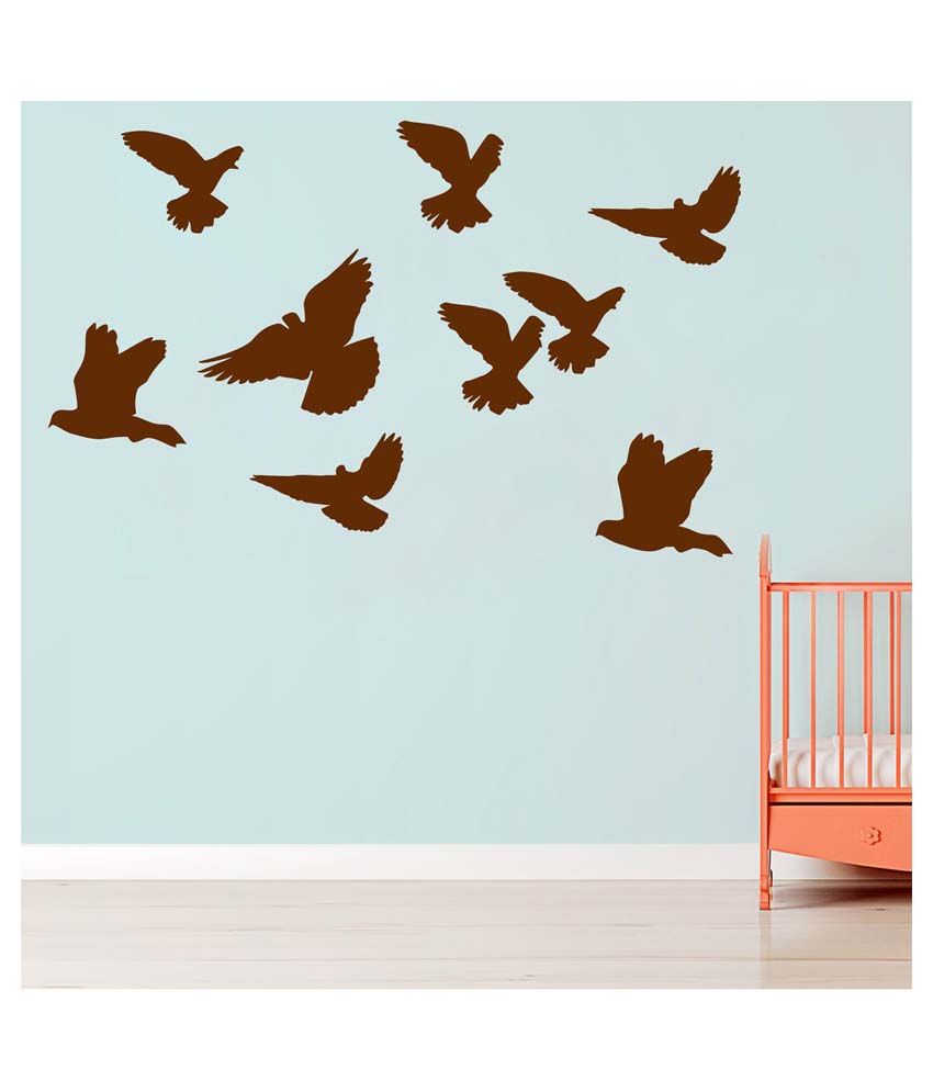     			Decor Villa Bird Family PVC Wall Stickers