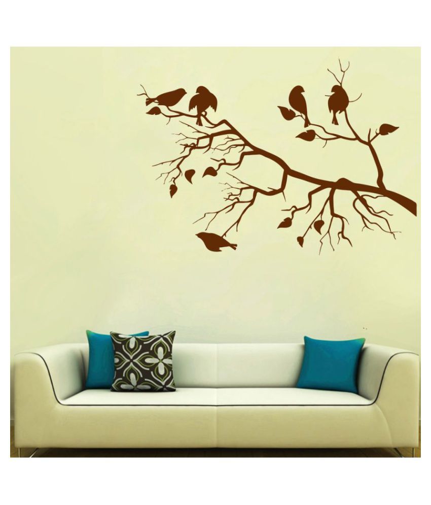     			Decor Villa Birds Sitting On Branch Wall PVC Wall Stickers