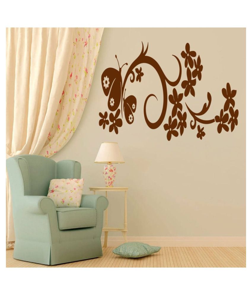     			Decor Villa Floral Butterfly PVC Wall Stickers