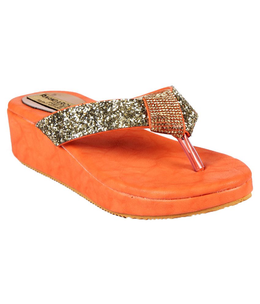 Anand Archies Orange Wedges Heels Price in India- Buy Anand Archies ...