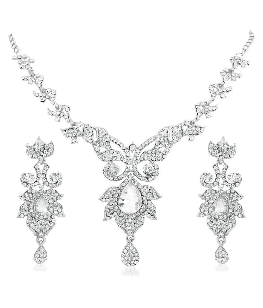 RG Fashions Silver Necklace Set Buy RG Fashions Silver Necklace Set