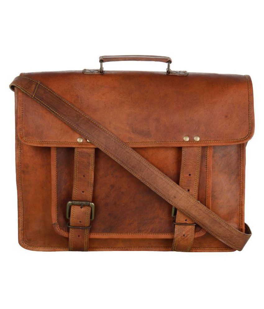 Ramraj Brown Leather Office Bag - Buy Ramraj Brown Leather Office Bag ...