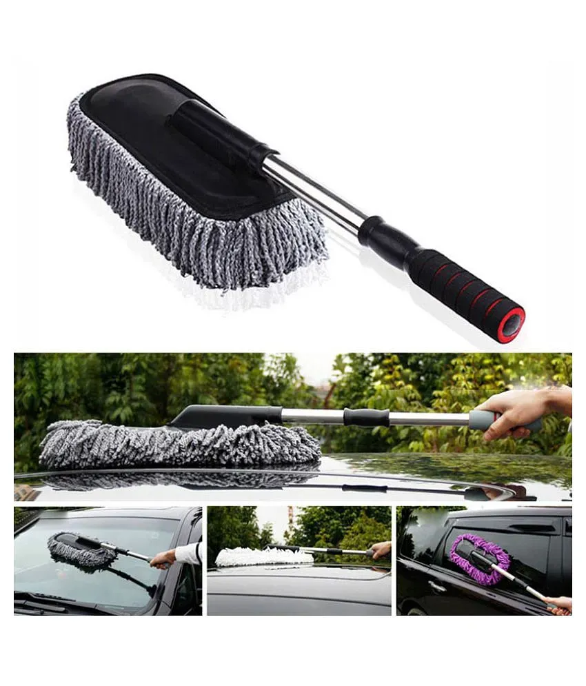 Moral Microfiber Car Cleaning Duster with Extendable Handle/ Dry/ Wet/  Cleaning Brush Car Cleaning Accessories, Pack