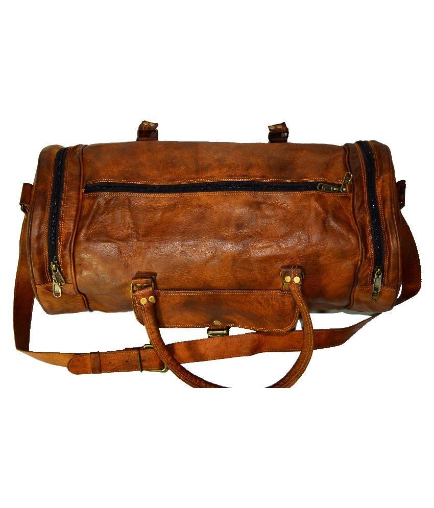 duffle bag brown leather