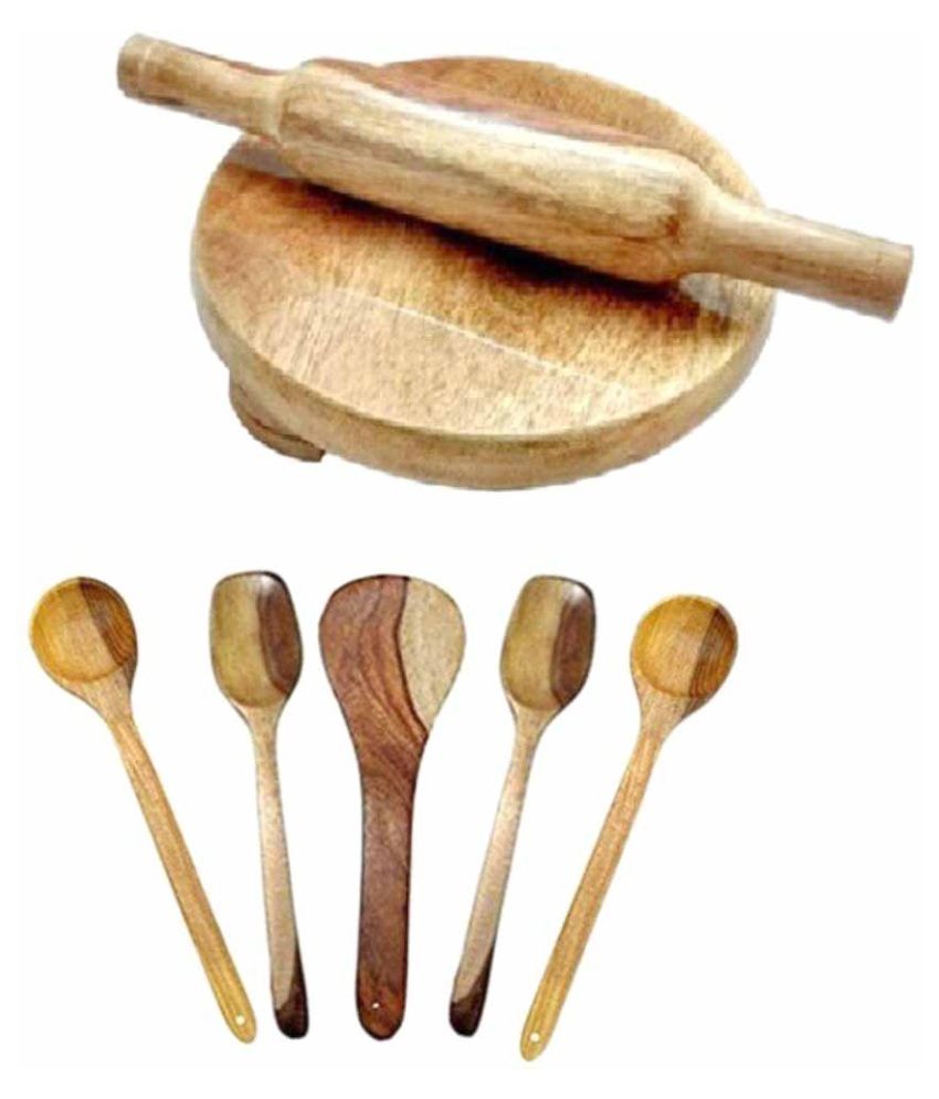 Craftatoz Wooden Skimmers Set with Chakla Belan Set Of 7 Buy Online at