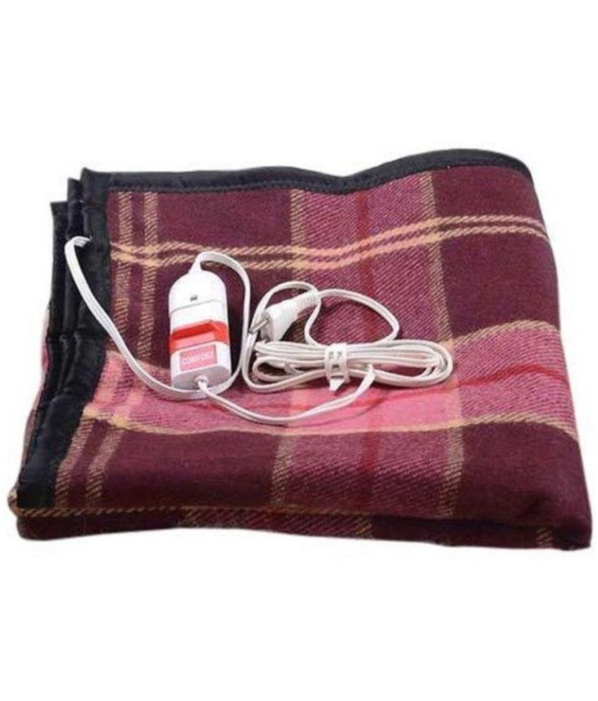     			MM Blankets Single Wool Blend Checks Blanket