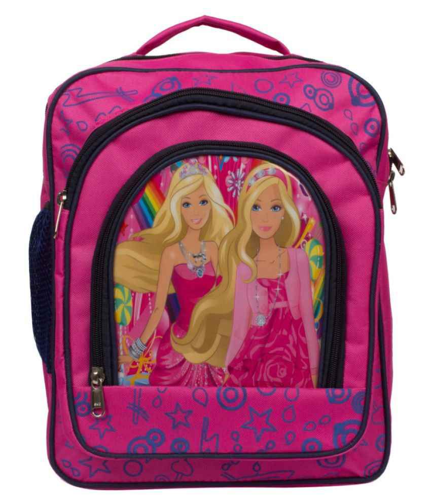 Tinytot Pink Barbie Doll Polyester School Bag: Buy Online at Best Price ...