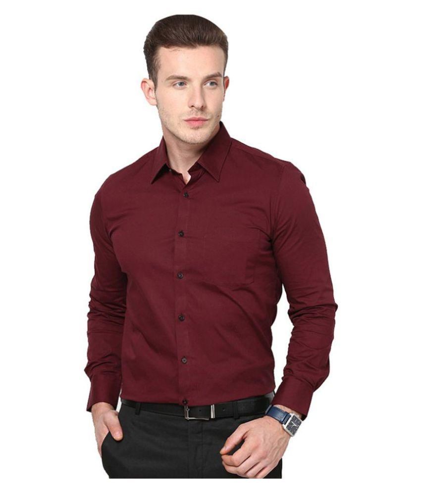 Unique for Men Maroon Formal Slim Fit Shirt - Buy Unique for Men Maroon ...