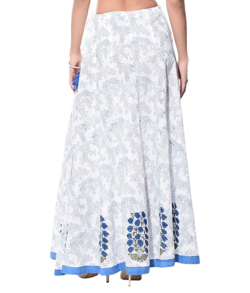 white broomstick skirt long