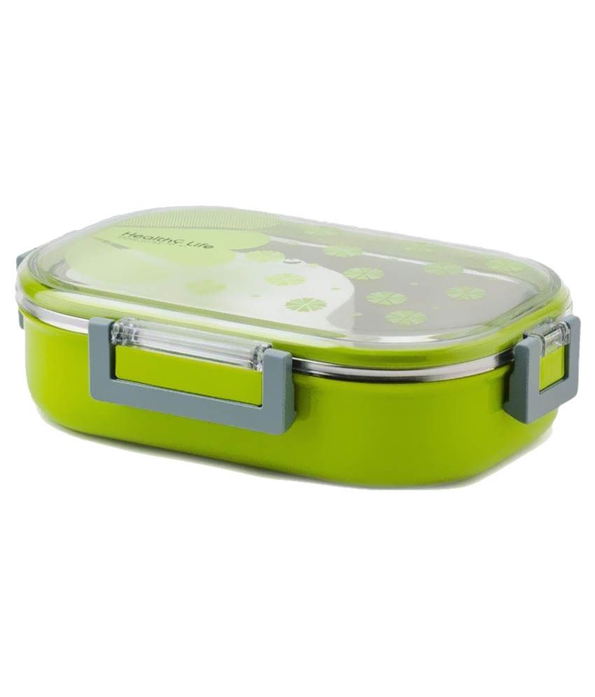 Tuelip Green Plastic Lunch Box with Inner Box & Spoon: Buy Online at ...