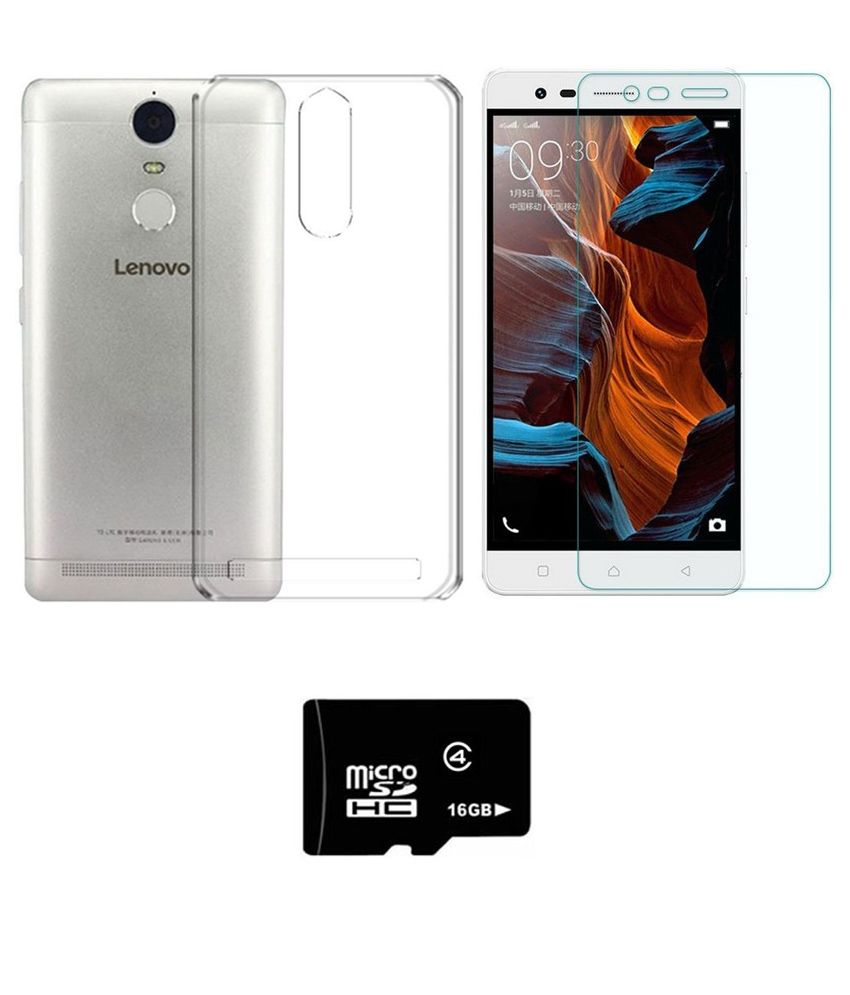 Lenovo Vibe K5 Note Printz Transparent Hard Back Case Cover With 16 Gb Memory Card And Tempered Class Combo Mobile Cover Combos Online At Low Prices Snapdeal India