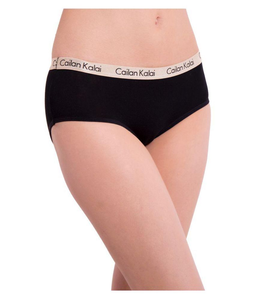 Buy Cailan Kalai Black Poly Cotton Bikini Panties Online at Best Prices