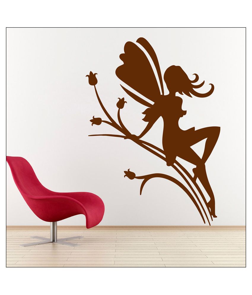     			Decor Villa Fairy Sitting on Flower PVC Wall Stickers