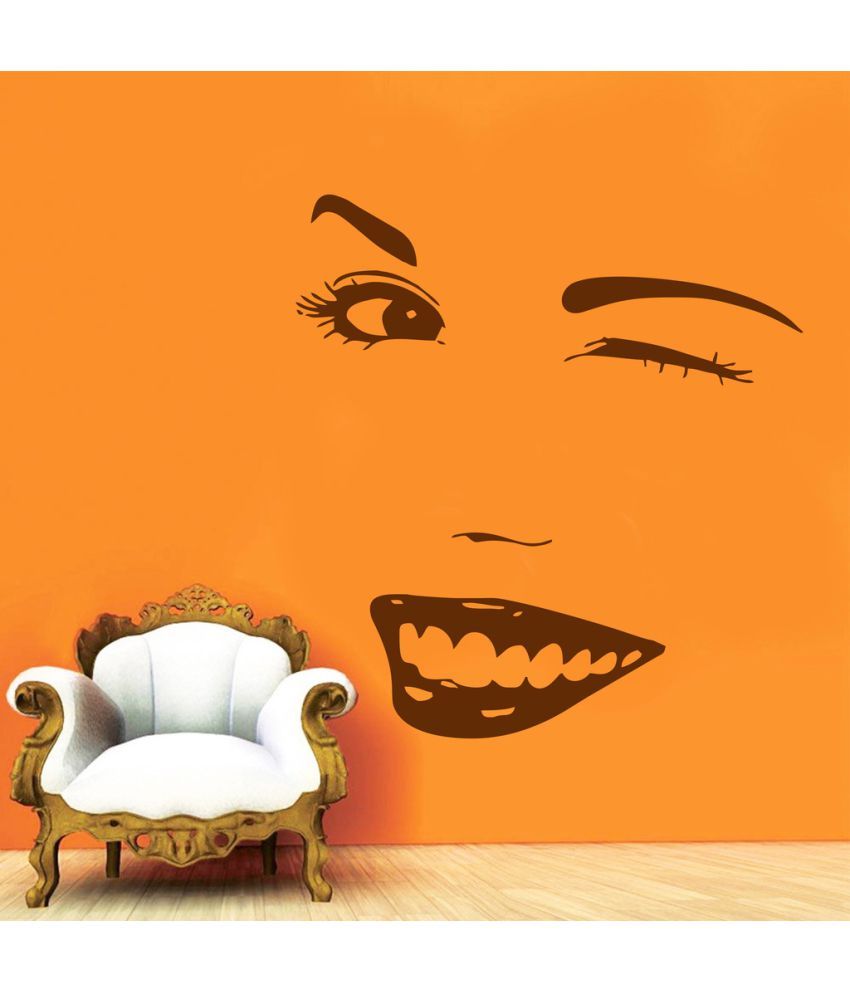     			Decor Villa Girl Smile PVC Wall Stickers