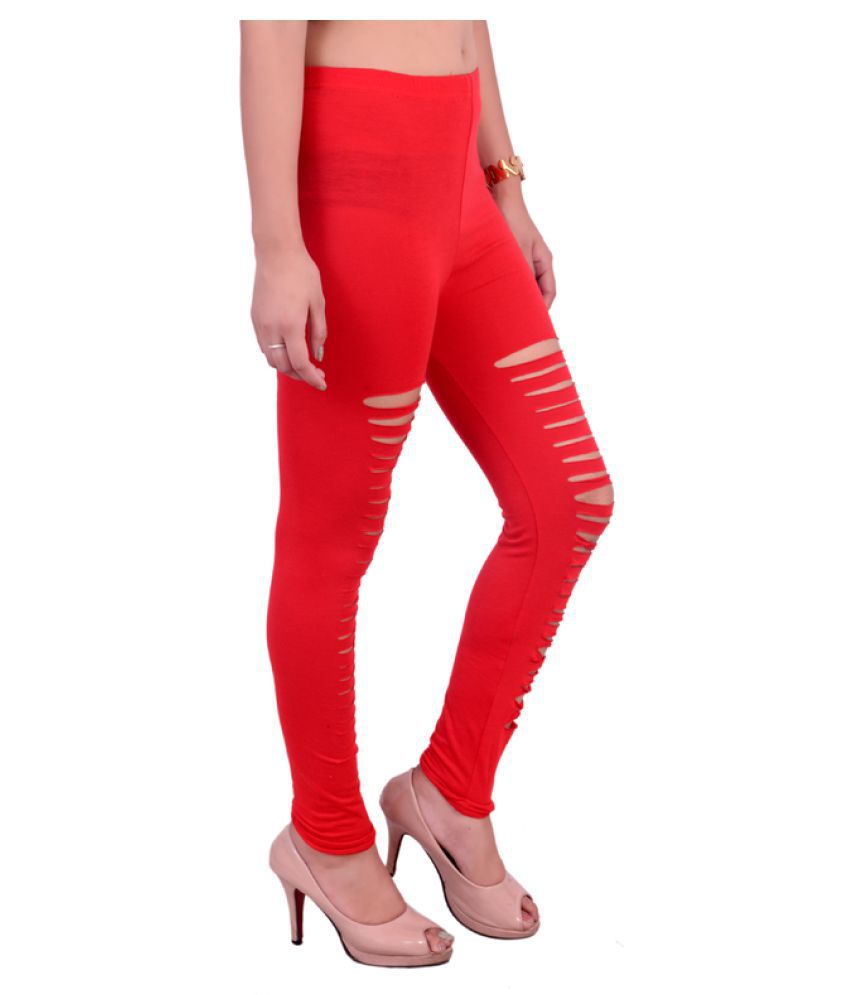Blinkin Red Cotton Lycra Tights - Buy Online at Best Price in India ...