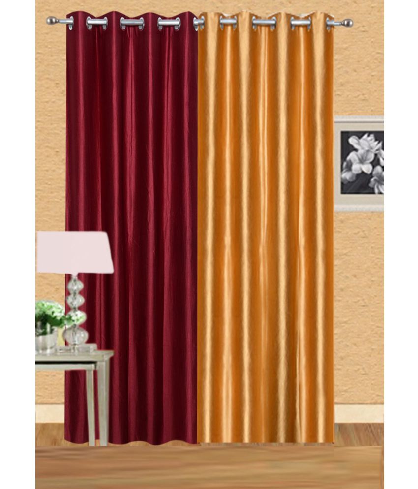     			Stella Creations Set of 2 Window Eyelet Curtains Solid Multi Color