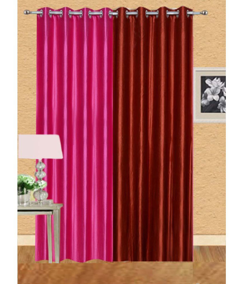     			Stella Creations Set of 2 Door Eyelet Curtains Multi Color