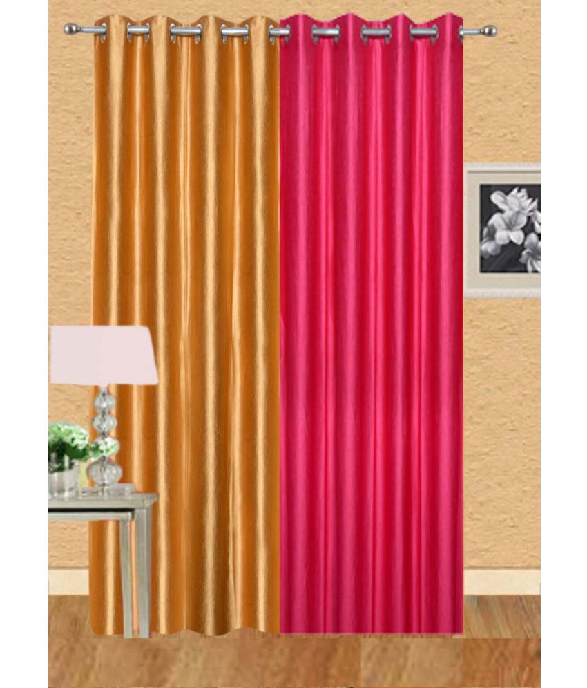     			Stella Creations Set of 2 Window Eyelet Curtains Solid Multi Color