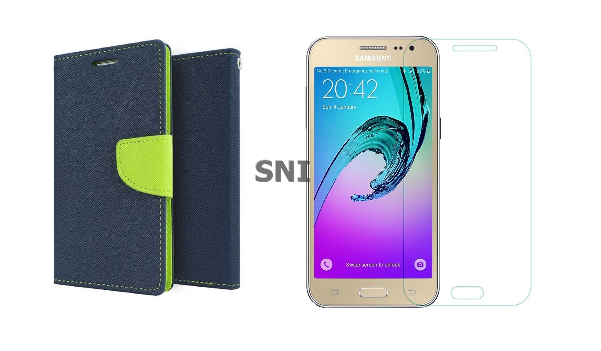 SAMSUNG J2 PRO FLIP COVER WITH TEMPERED GLASS Mobile Cover bos SAMSUNG J2 PRO FLIP COVER WITH TEMPERED GLASS