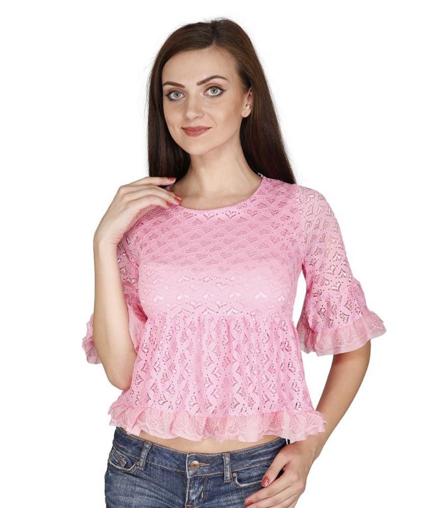 SVT ADA Collections Pink Net Crop Tops - Buy SVT ADA Collections Pink Net  Crop Tops Online at Best Prices in India on Snapdeal
