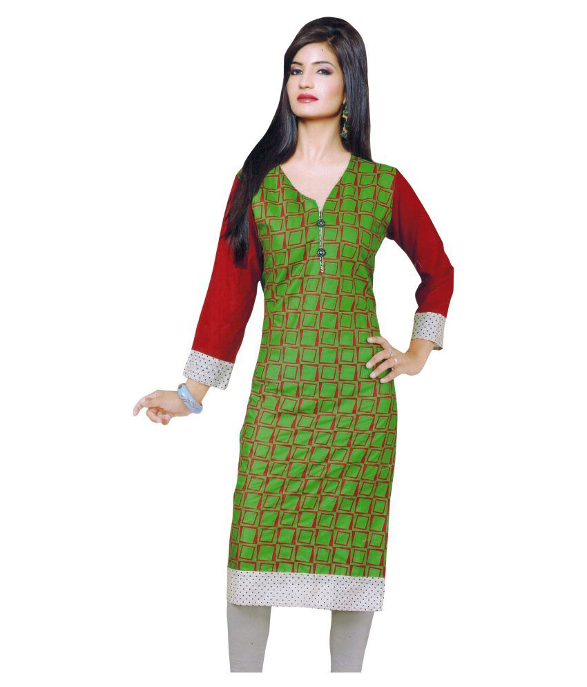 green rayon kurti