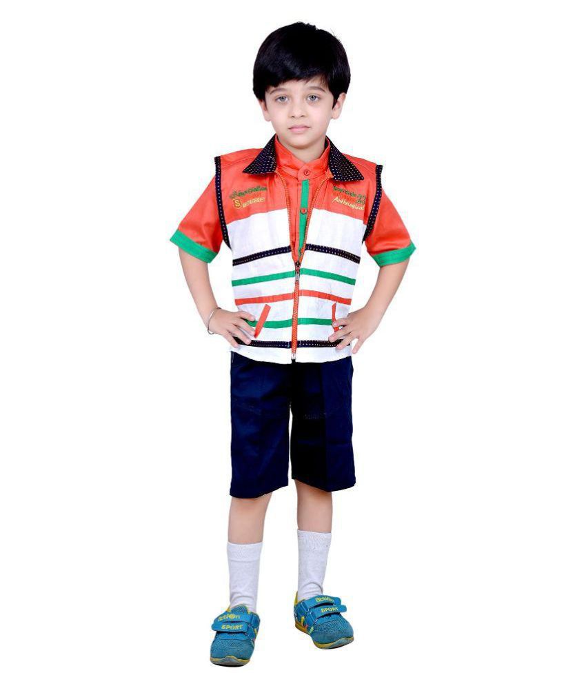     			Arshia Fashions Multicolour Top & Bottom Set with Jacket for Boys