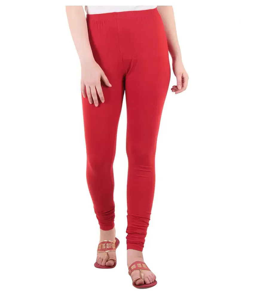 Buy online Red Solid Ankle Length Legging from Capris & Leggings for Women  by Mad Colors for ₹399 at 60% off