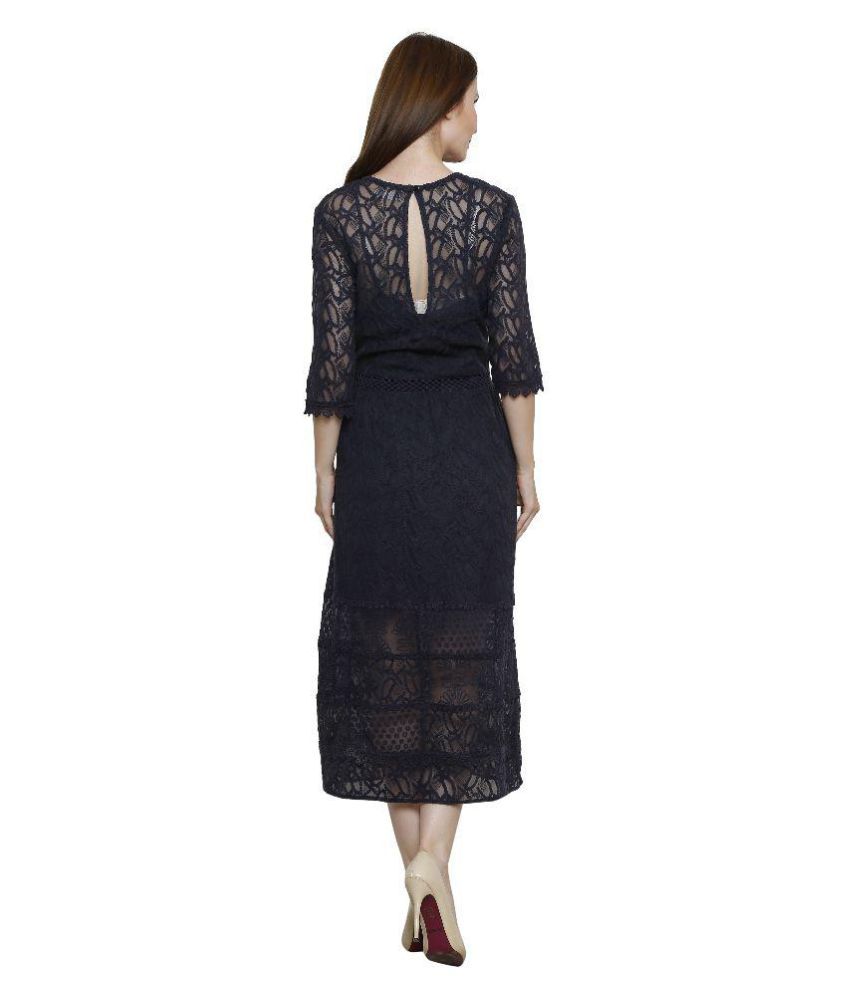 navy net dress