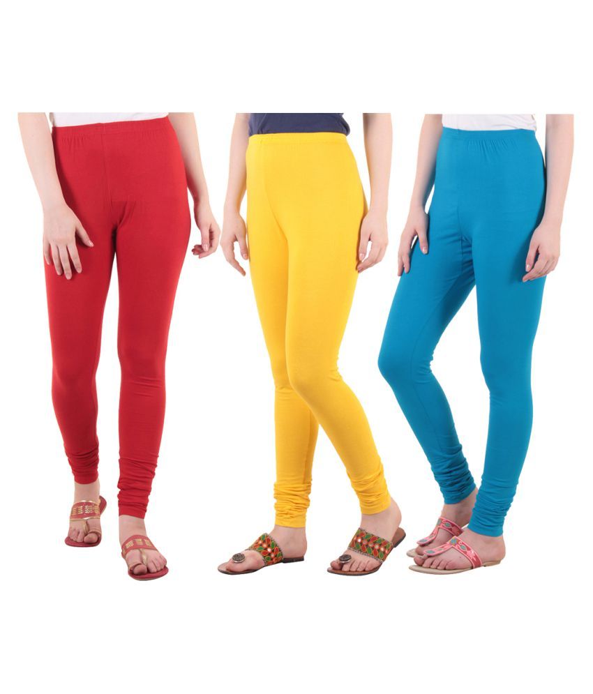     			Diaz - Red Cotton Women's Leggings ( Pack of 3 )