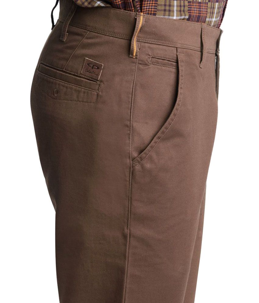 brown trouser combination