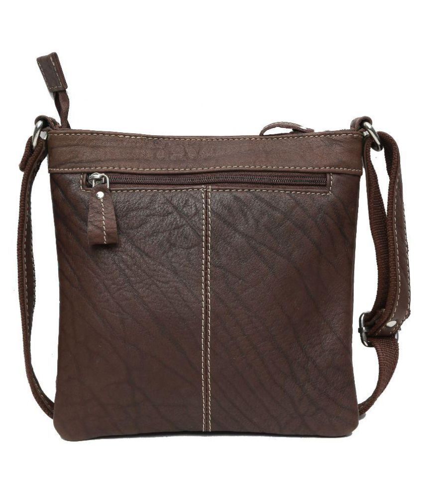 Leather Junction Brown Leather Casual Messenger Bag - Buy Leather ...