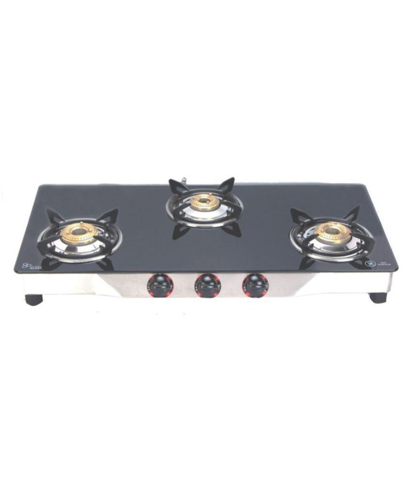 Surya Crystal Cryblk3 3 Burner Glass Auto Gas Stove Price In India