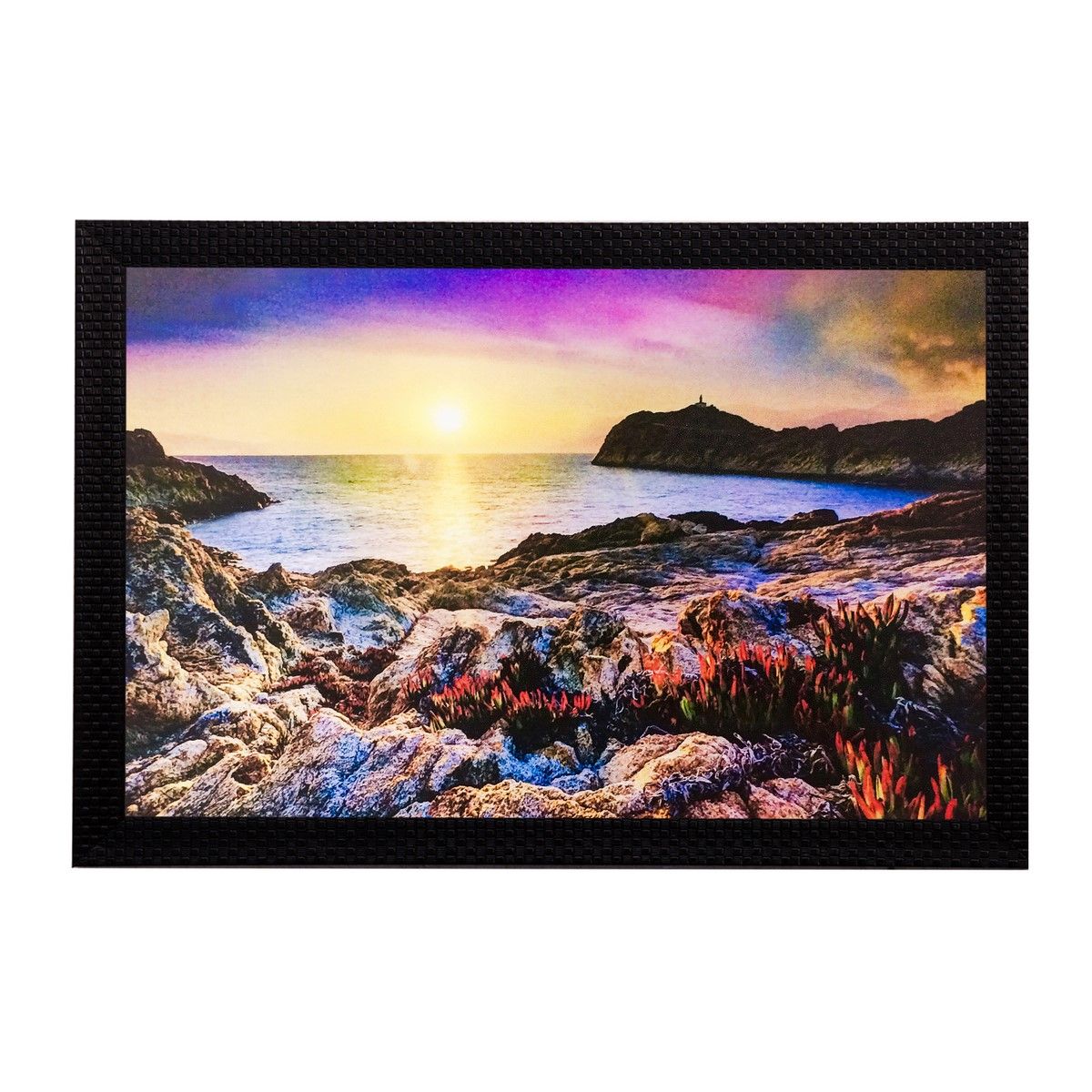     			eCraftIndia Multicoloured Sunset View Matt Texture Wall Art