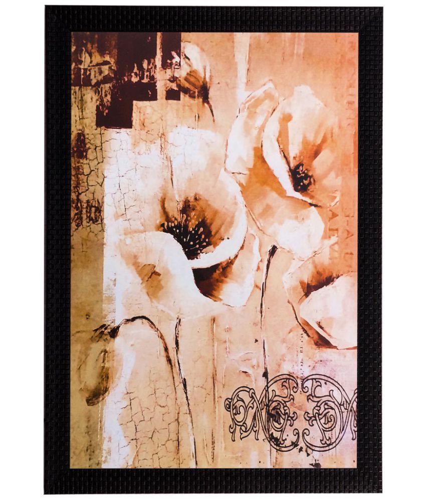     			eCraftIndia Multicoloured Still Flower Matt Textured Wall Art