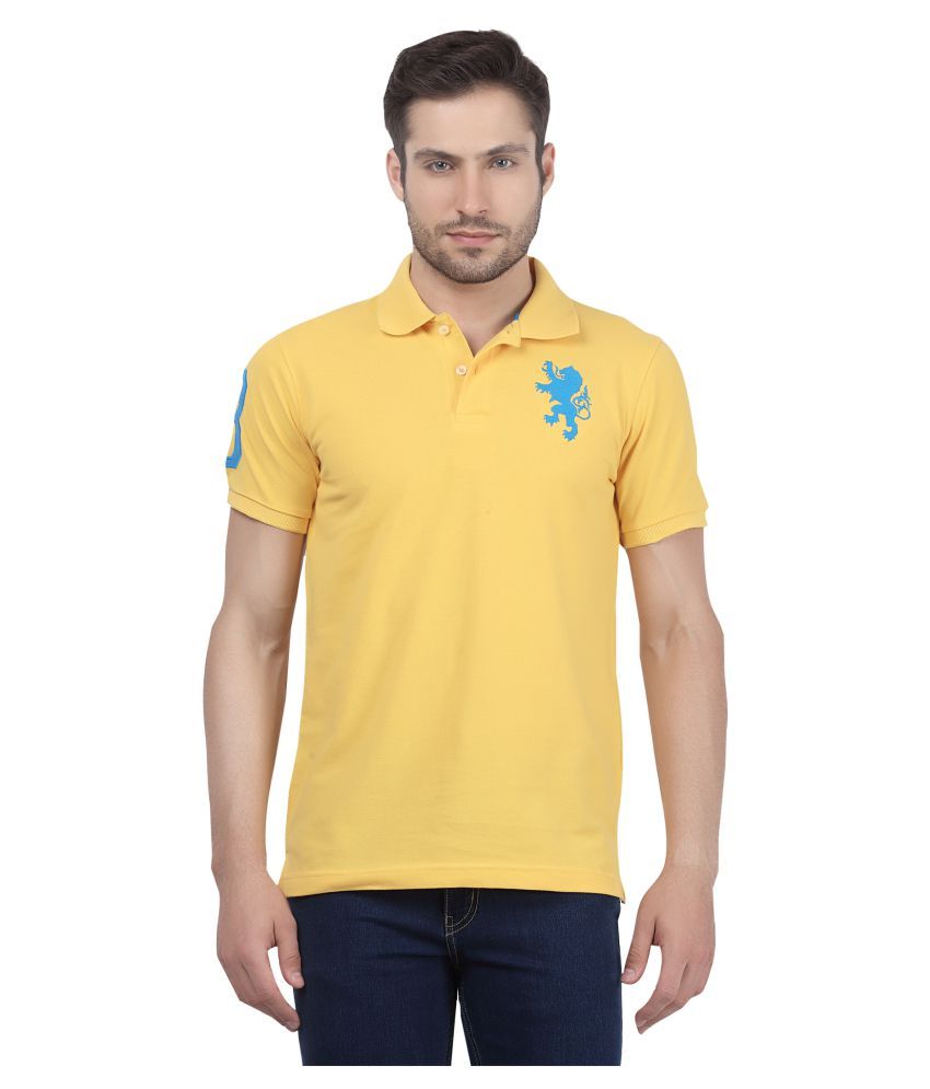 Spunk- Spunk By Fbb Yellow Regular Fit Polo T Shirt