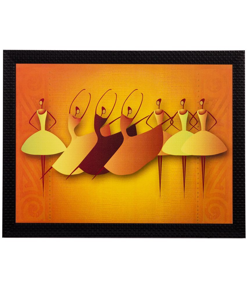     			eCraftIndia Multicoloured Abstract Dancing Girls Framed Wall Art