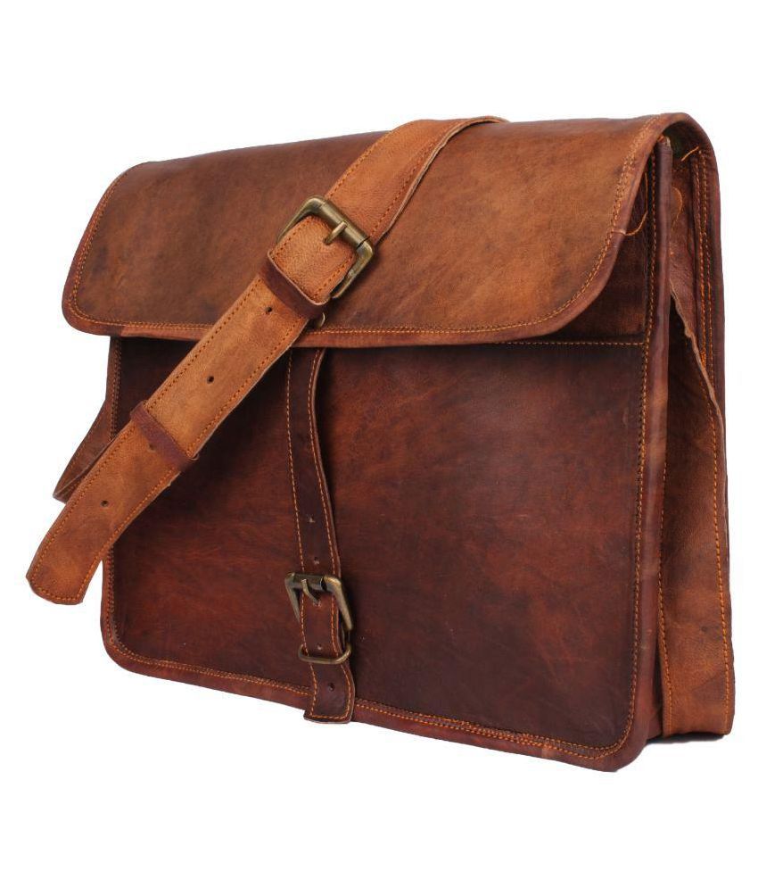 Echo Brown Leather Messanger Bag - Buy Echo Brown Leather Messanger Bag ...