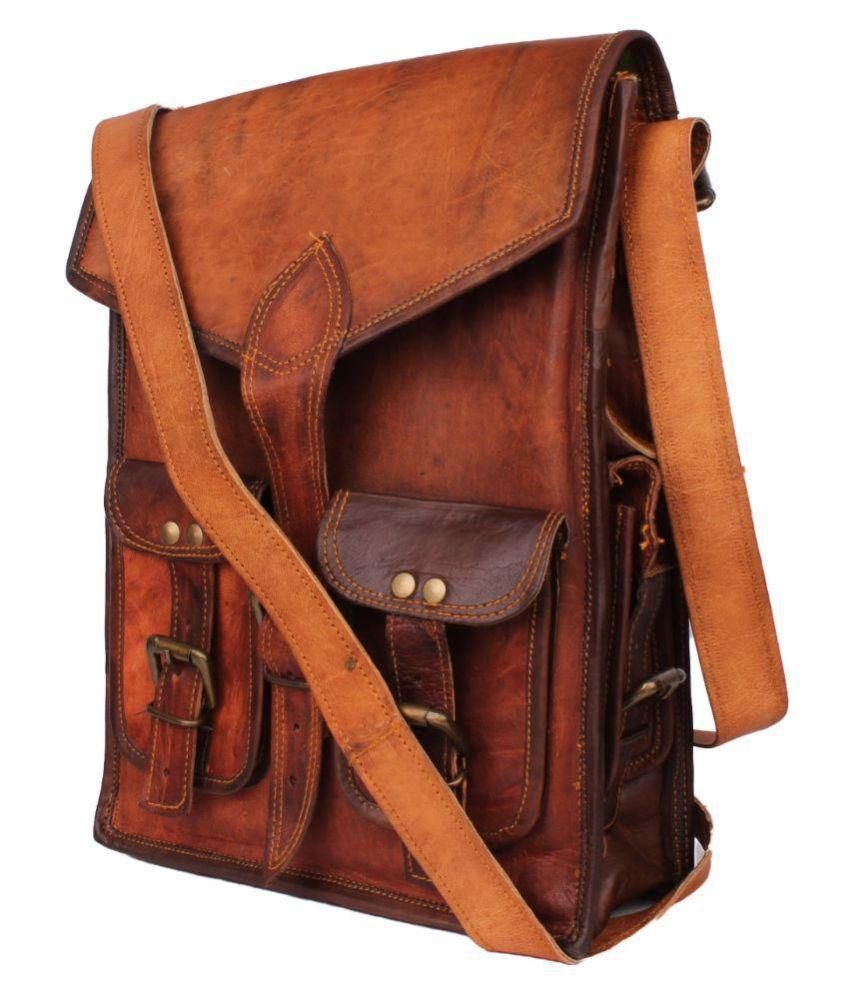 Echo Leather Got Brown Leather Casual Messenger Bag - Buy Echo Leather ...