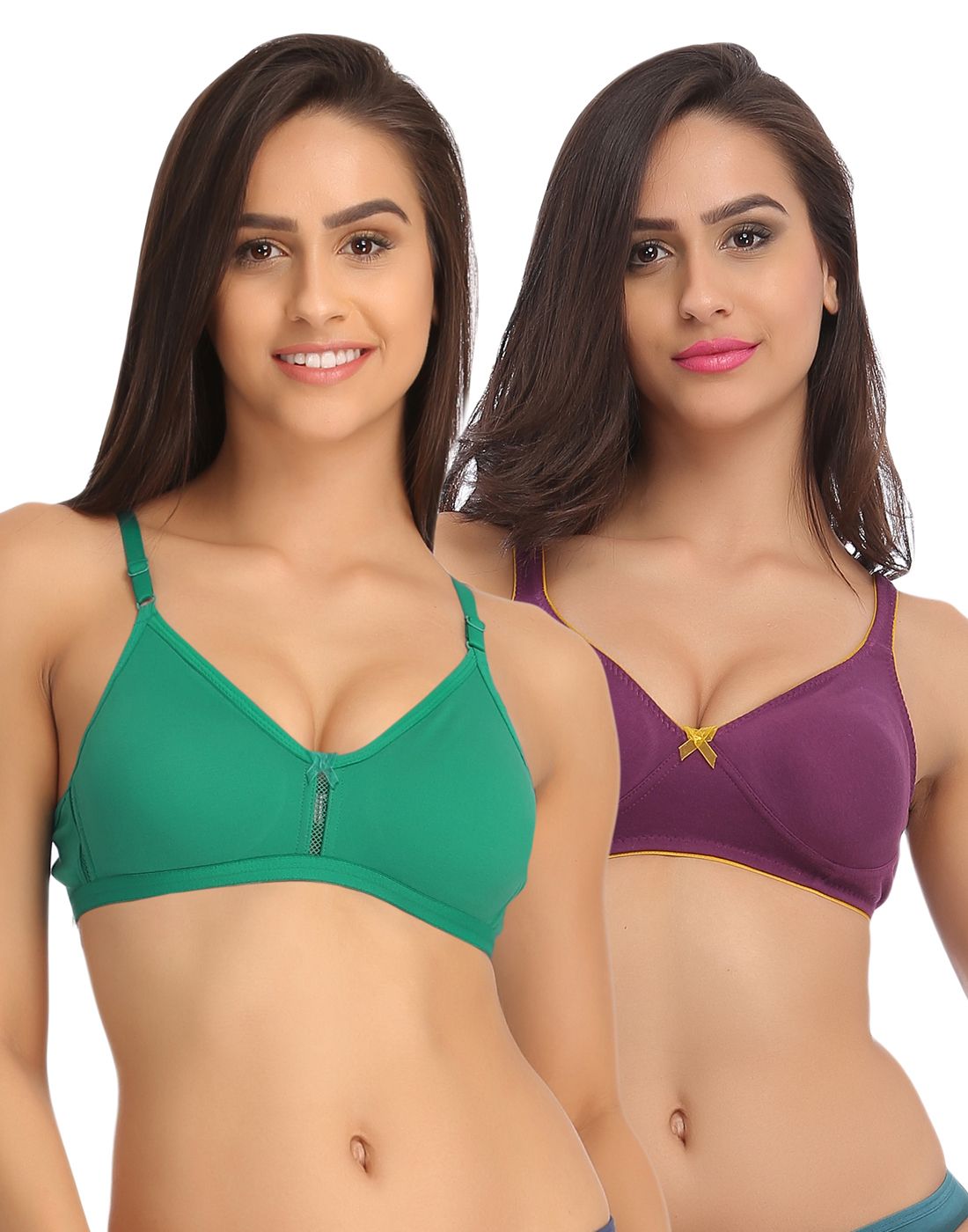     			Clovia Multi Color Cotton T-Shirt/ Seamless Bra