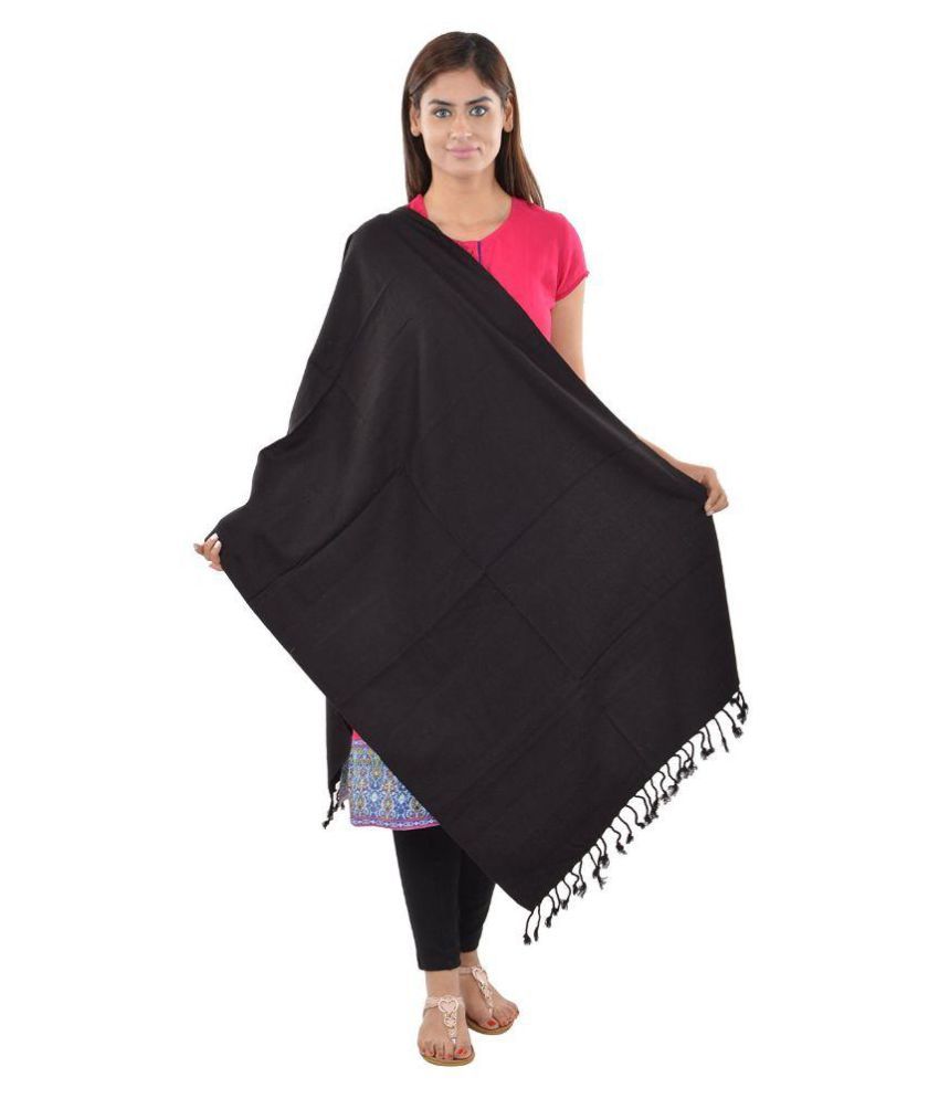     			Japroz Black Self Shawl