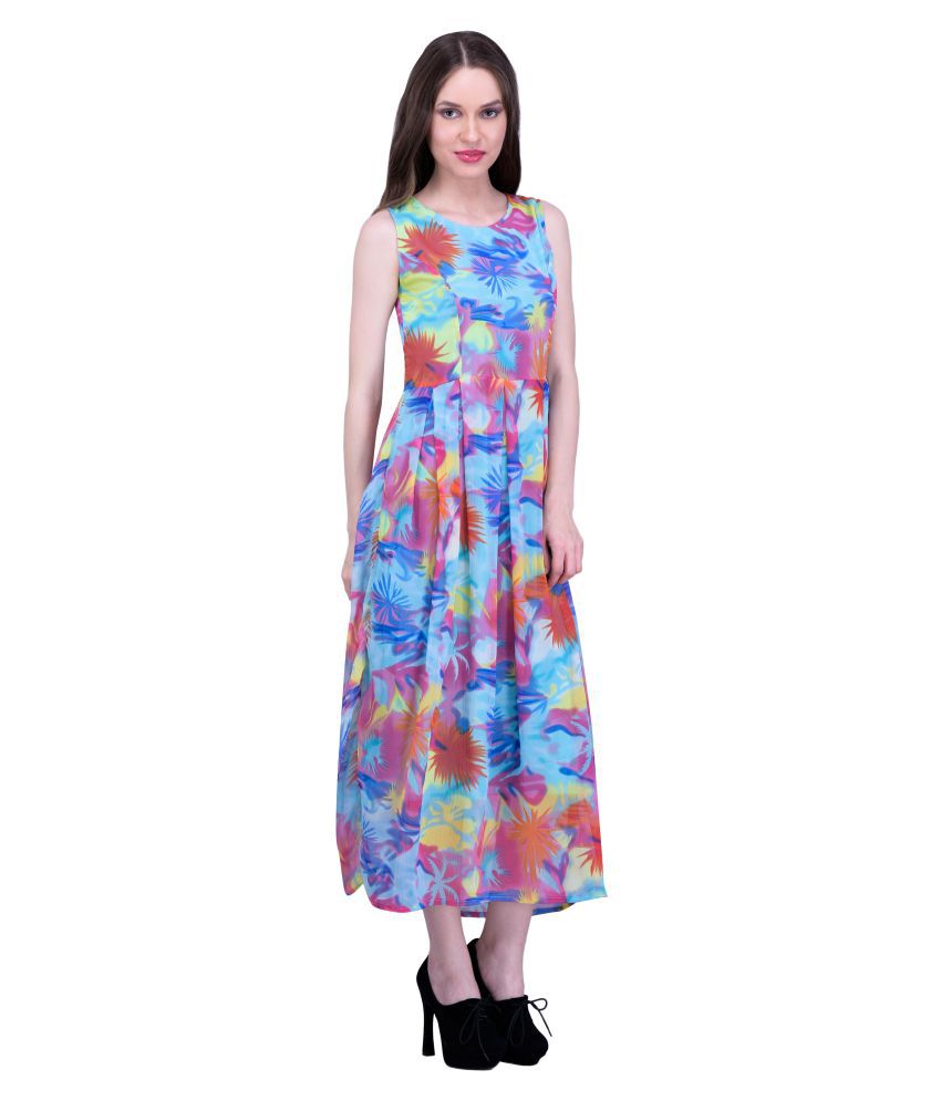 Sanchey Multi Color Chiffon Dresses - Buy Sanchey Multi Color Chiffon ...