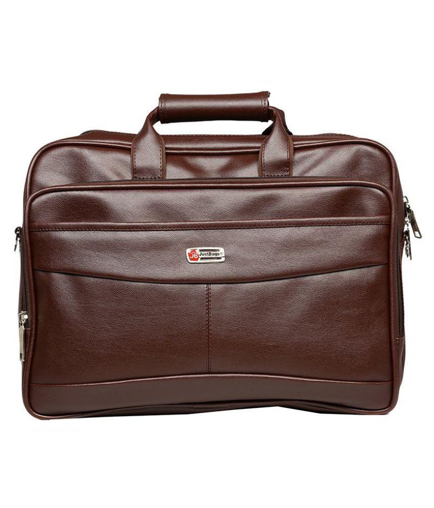 Just Bags Brown Leather Office Bag - Buy Just Bags Brown Leather Office ...