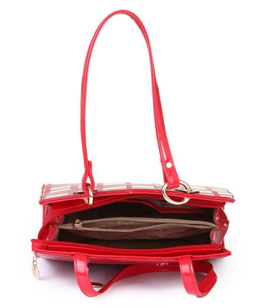 Kleio Red Faux Leather Shoulder Bag - Buy Kleio Red Faux Leather ...