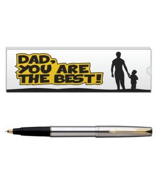 Parker Frontier Stainless Steel GT Roller Ball Pen with Dad Quote 1 Parker Frontier Stainless Steel GT Roller Ball Pen with Dad Quote 1