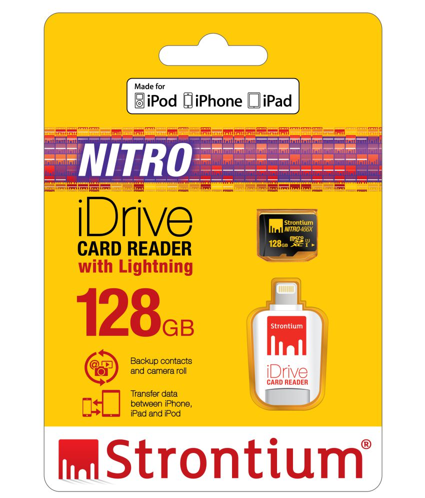 Strontium 128GB Nitro Micro SD with iDrive Card Reader ...